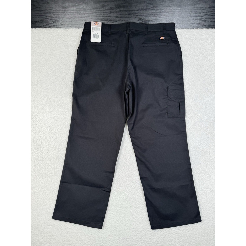 Dickies Pants Cargo Black 18 Petite Fits Like 36x28 Twill Straight Leg - NEW